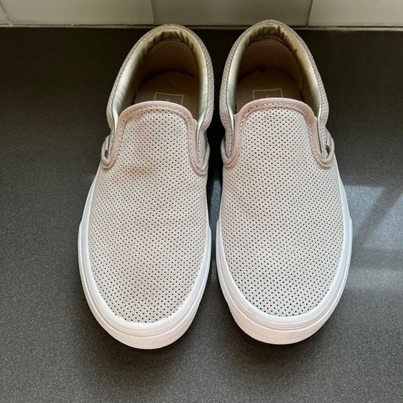 Vans Classic Slip On Perf Suede Silver Cloud - Picture 3 of 9